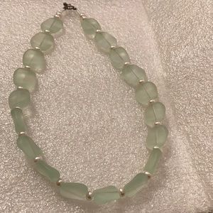 Sea-glass and Pearl Necklace